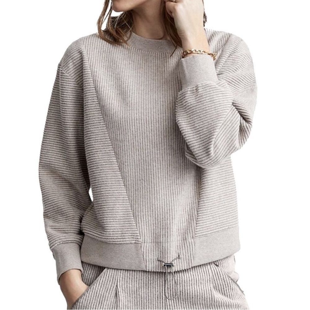 SOLD Varley | Women’s Arleta Ribbed Crew Neck Sweatshirt Size Small - Picture 1 of 7